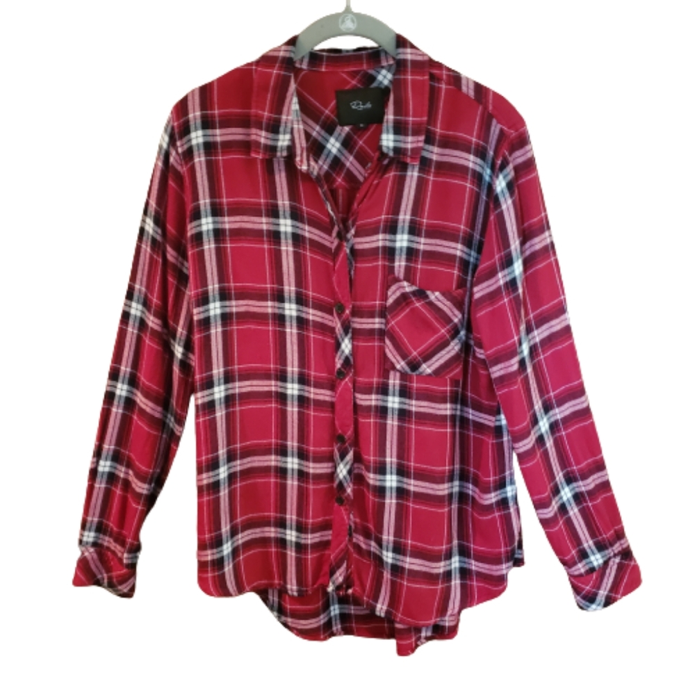 Rails Hunter Plaid Button Down Shirt Red Black Wh… - image 2